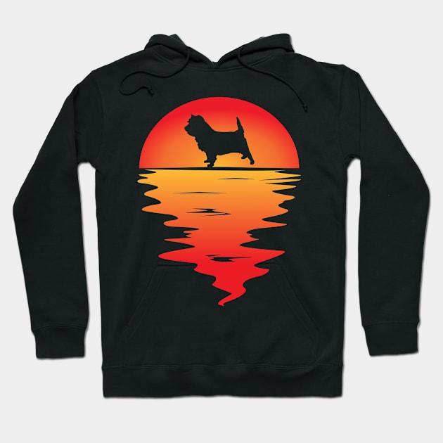 Sunset Dog Cairn Terrier Hoodie by Shirtjaeger